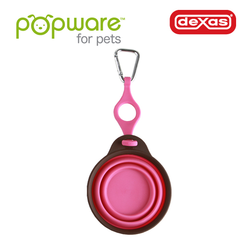 Popware　ぺたんこボウル　Ｓ　ピンク　ボトルホルダー付