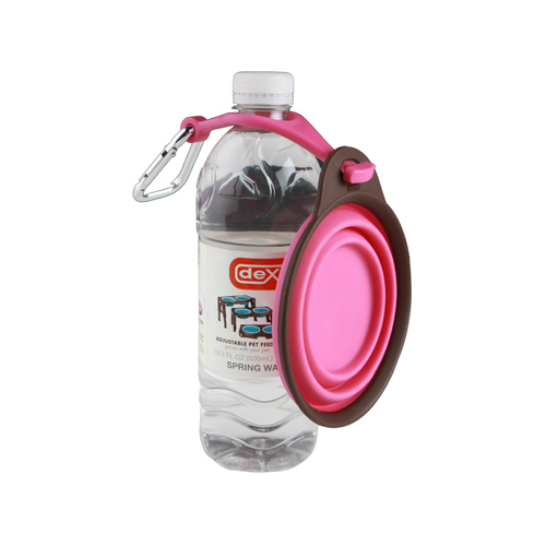 Popware　ぺたんこボウル　Ｓ　ピンク　ボトルホルダー付
