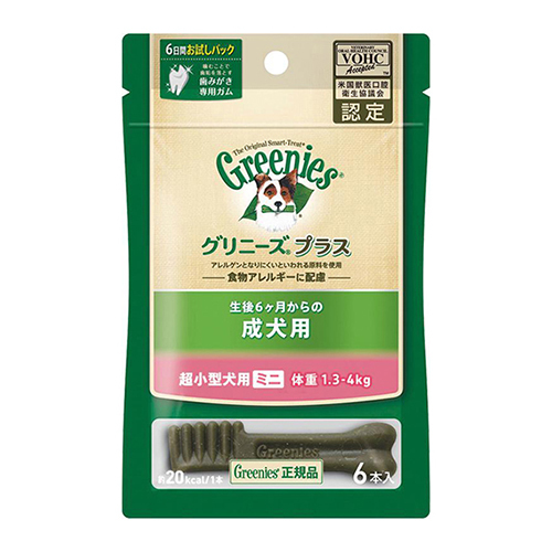 グリニーズプラス　成犬用　超小型犬用　１．３−４ｋｇ　６Ｐ