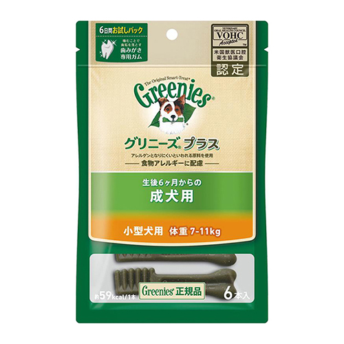 グリニーズプラス　成犬用　小型犬用　７−１１ｋｇ　６Ｐ
