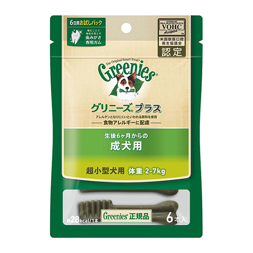グリニーズプラス　成犬用　超小型犬用　２−７ｋｇ　６Ｐ