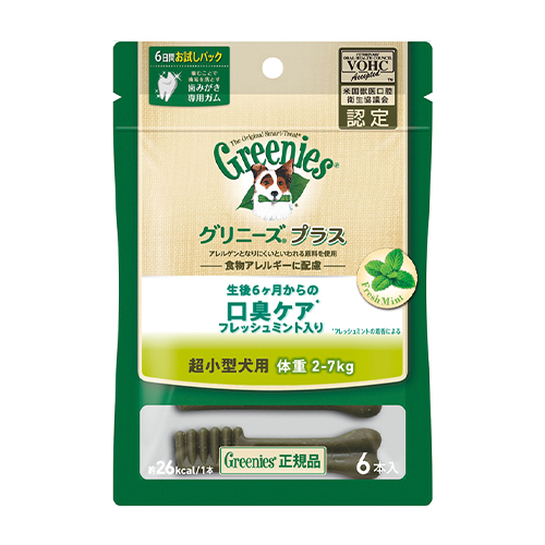 グリニーズ　プラス　口臭ケア　超小型犬用　２−７ｋｇ　６Ｐ
