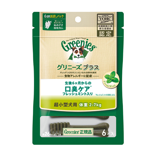 グリニーズ　プラス　口臭ケア　超小型犬用　２−７ｋｇ　６Ｐ