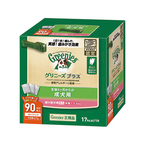 グリニーズプラス　成犬用　超小型犬用　１．３−４ｋｇ　９０Ｐ