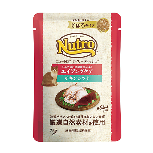 ニュートロ　キャット　デイリー　ディッシュ　エイジングケア　チキン＆ツナ　グルメ仕立てのそぼろタイプ　パウチ