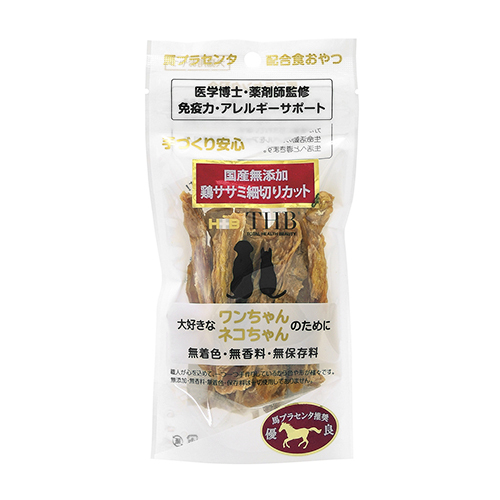 馬プラセンタ　鶏ササミ　細切りカット　４０ｇ　犬猫用
