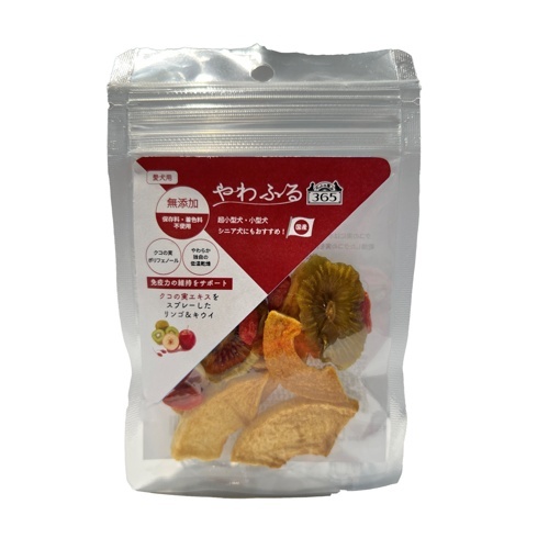 ペットの恵み３６５　やわふる　クコの実エキスをスプレーしたリンゴ＆キウイ　スライスカット　１０ｇ
