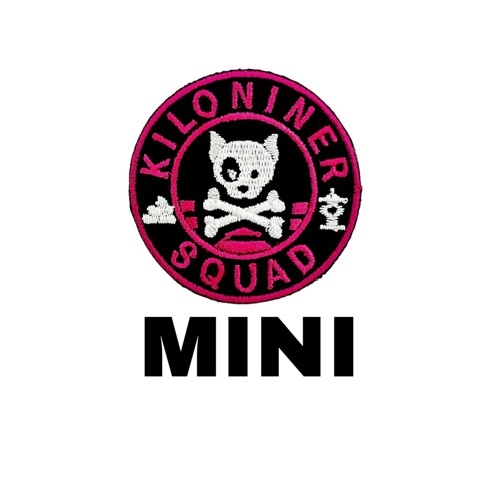 ミニ　ドッグ＆クロスボーン　パッチ　ピンクブラック