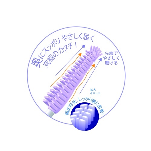奥まで届くやさしいラバー歯ブラシ