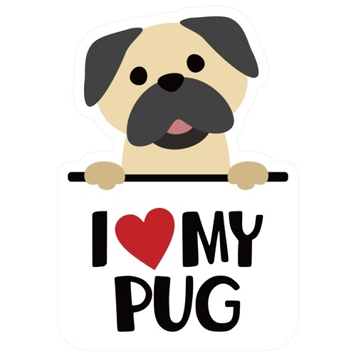 ステッカーパックＬアイラブパグ
