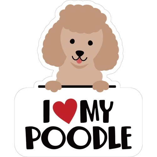 ステッカーパックＬアイラブプードルレッド