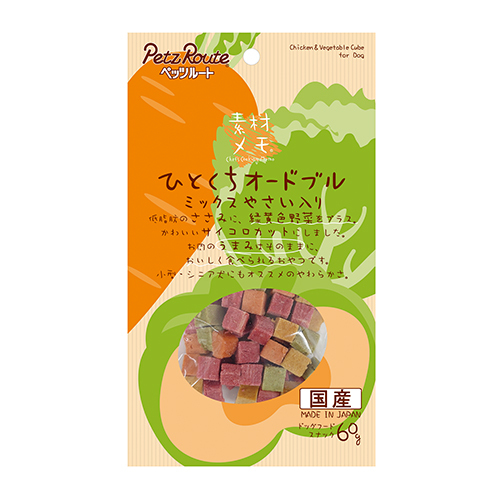 PETZ ひとくちｵｰﾄﾞﾌﾞﾙ ﾐｯｸｽやさい入り 60g
